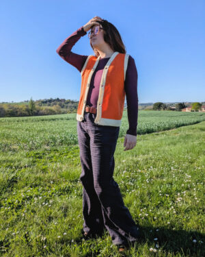 Gilet sans manche - motif Alvéa orange
